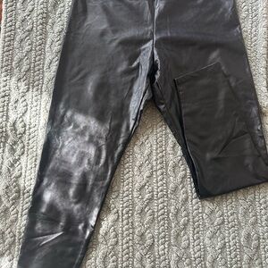 Fashion Nova Black Faux Leather Tummy Tuck Leggings